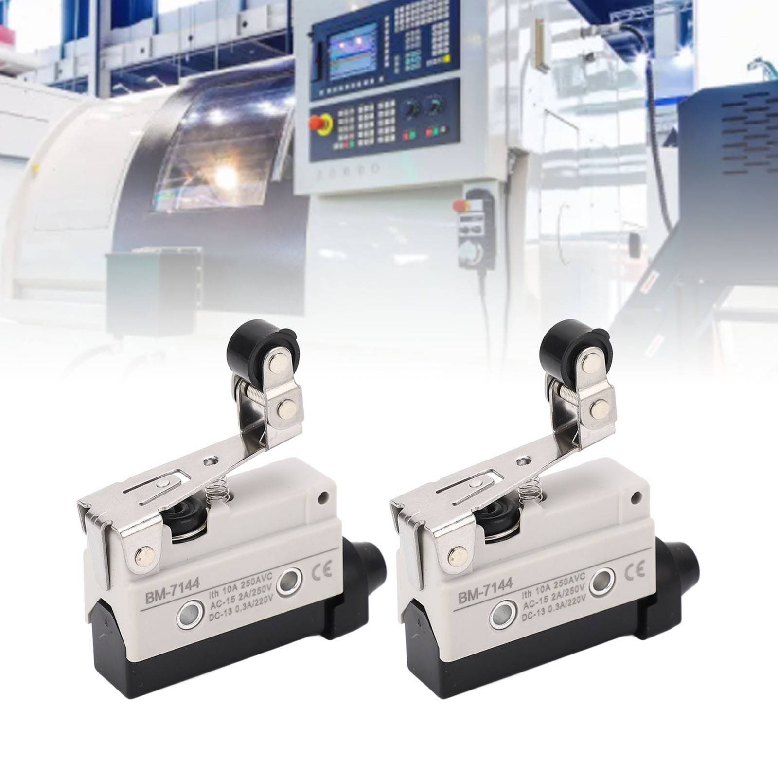 New 2PCS Micro Switches With Spring Roller Lever Travel Limit Switch For