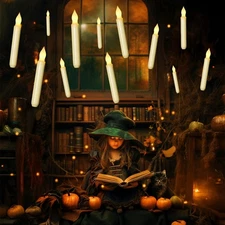 Homemory 12PCS Flameless LED Taper 0.79 x 6.5 inches, Yellow Light 