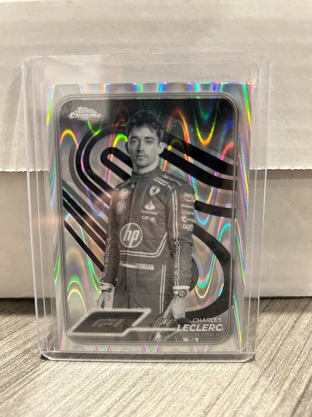 2024 Topps Chrome Formula 1 Charles Leclerc #3 Black & White RayWave Refractor