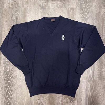 Oscar Jacobson Golf Sweater Men s Medium Extra Fine Merino Wool V-Neck Pullover
