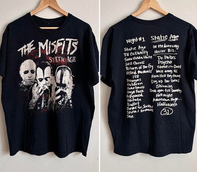 90s Misfits Static Age Shirt Reprint 2 side T shirt classic style