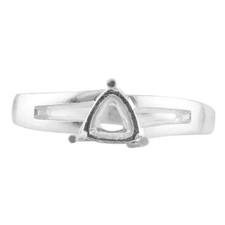 Semi Mount Ring Trillion 6MM Solitaire Engagement Ring 925 Sterling Silver