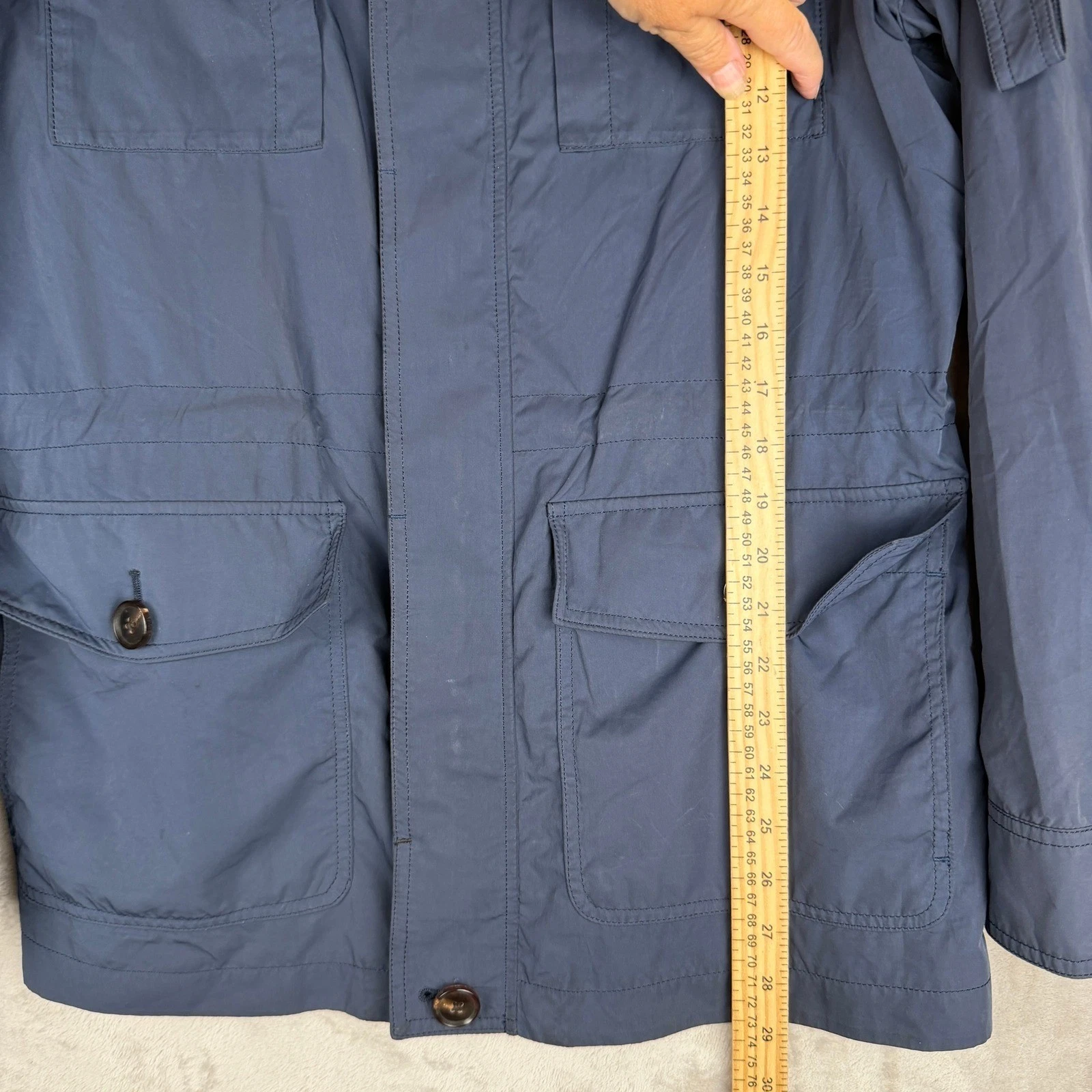 Suitsupply Navy Blue Field Jacket Mens Full Zip Multi Pocket Utility Coat - product detail image 10