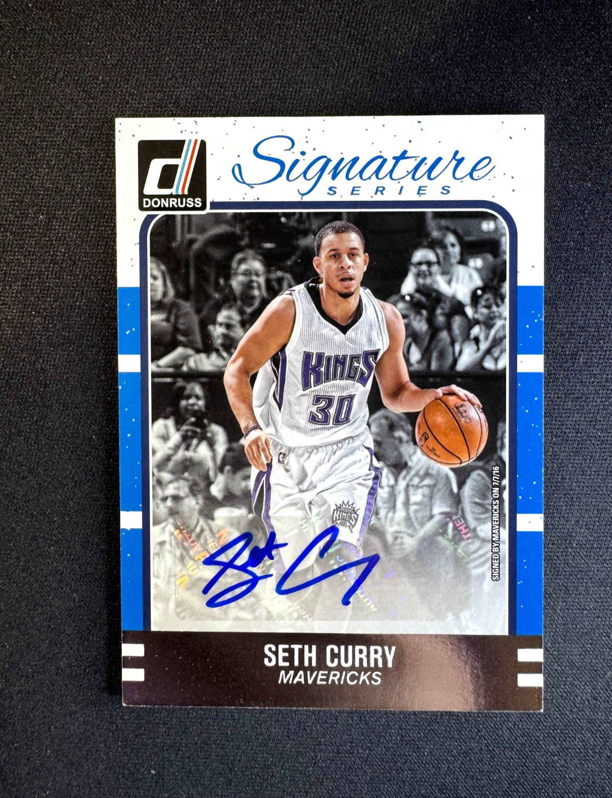 2016-17 Panini Donruss Seth Curry Auto Signature Series #21 Mavericks Warriors