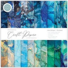 Craft Consortium Double-Sided Paper Pad 8"X8" 30/Pkg-Ink Drops Ocean, 20 Designs