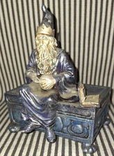 VTG w/ORIG TAG WIZARD TRINKET JEWELRY KEEPSAKE MOMENTO WHATNOT STASH BOX VANDOR