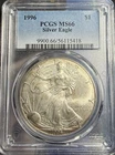 1996 SILVER $1 EAGLE PCGS MS66