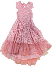 BMG pink dress with lace and ruffles used size 6x/6y girls