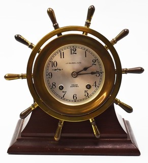 Vintage J.E. Caldwell Chelsea Ship’s Bell Clock NO RESERVE