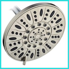 Brushed Nickel High Pressure 6-Setting 7" Rain Shower Head   Angle Adjustable...