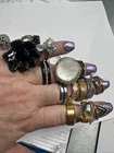 VINTAGE LOT 18 STERLING 925" ACCENT FASHION RINGS TESTED