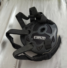 Brute Black Wrestling Headgear with Chin Strap for Unisex Adults