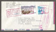 Canada 1977 registered cover to Australia, rated $1.25 [261
