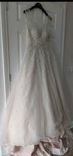 Maggie Sottero Freesia Beaded Champagne Wedding Dress Size 12 W31in RRP £1600 