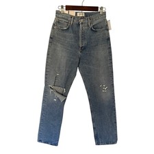 AGOLDE 90s Pinch Waist High Rise Straight Leg Jeans Distressed Size 26 New