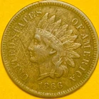 🔥1866 U.S. INDIAN HEAD PENNY CENT 1c COIN (XF-Extra Fine) Full "LIBERTY”