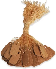 888 Display 100 Paper Kraft String Price Tags Jewelry Ring - 100 Pcs 