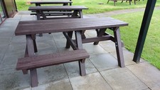 Recycled plastic picnic bench with wheelchair access  - Table (Bob) Rot proof