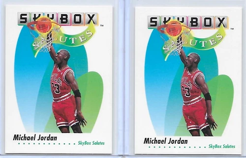 (2) CARD LOT 1992 SKYBOX SALUTES MICHAEL JORDAN CARD #572 CHICAGO BULLS GREAT
