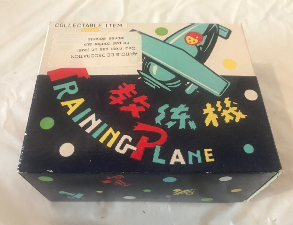 Jouet Ancien Avion En Métal à Hélices - Windup Mécanique, Neuf En Boîte