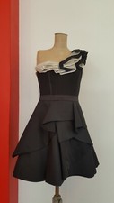 KAREN MILLEN Dress 10-12 S-M Cocktail RACEDAY Party Evening Gown BLACK Petticoat