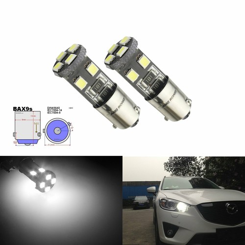 Pack De 2 Ampoules LED BAX9S Canbus H6W - Jaune 500 Lm - 12-24V - Pour Feux De Stationnement Et Position