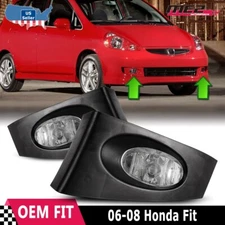 Fog Lights For Honda Fit 2006-2008 Clear Bumper w/ Bezels+Wiring kit+Switch