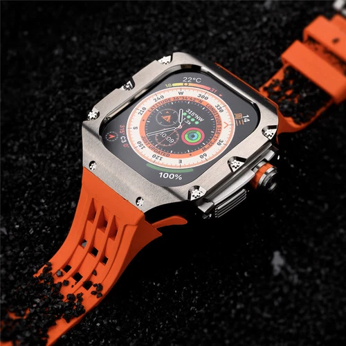 Titanium Alloy Case+Silicone Strap MOD KIT For Apple Watch Ultra /Ultra 2 3 49mm - Picture 5 of 44