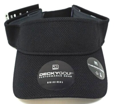 DECKY GOLF Performance Gear Sun Visor Cap Hat Thermotrol OSFM Black NWT
