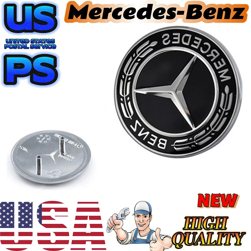 Mercedes-Benz черный капот эмблема лавровый венок плоский логотип GLC GLE GLS GL G ML GLK - Изображение 2 из 4