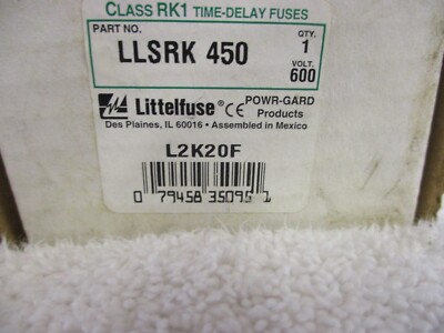 NIB Littelfuse Class RK1 Time Delay Current Limiting Fuse  LLSRK 450   LLSRK450