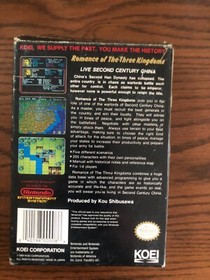 Romance of the Three Kingdoms (Nintendo NES, 1989) CIB complete