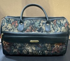 VTG EUC Jaguar Floral Tapestry Weekender Travel Luggage Bag Soft Shell Carry-on