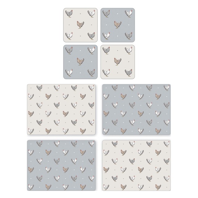 Cooksmart Farmers Kitchen Placemats and Coasters Table Mats Country