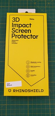 RhinoShield Matte 3D Impact Screen Protector für Apple iPhone 15