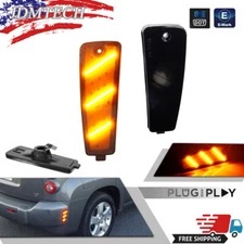 Black Lens Amber LED REAR Fender Side Marker Lights For 2006-2011 Chevrolet HHR