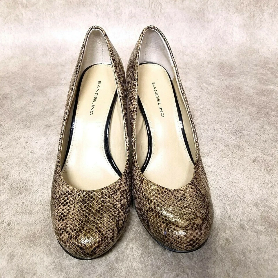 Zapatos de salón Bandolino para mujer Reveal talla 6 marrón sin cordones de 3" de tacón bloque Foto 2 de 4