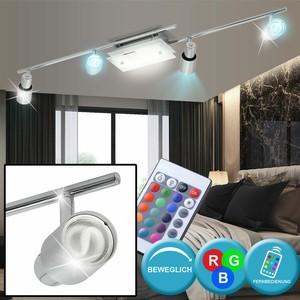 RGB LED Decken Lampe Wohn Ess Zimmer Fernbedienung Dimmer Glas Spots