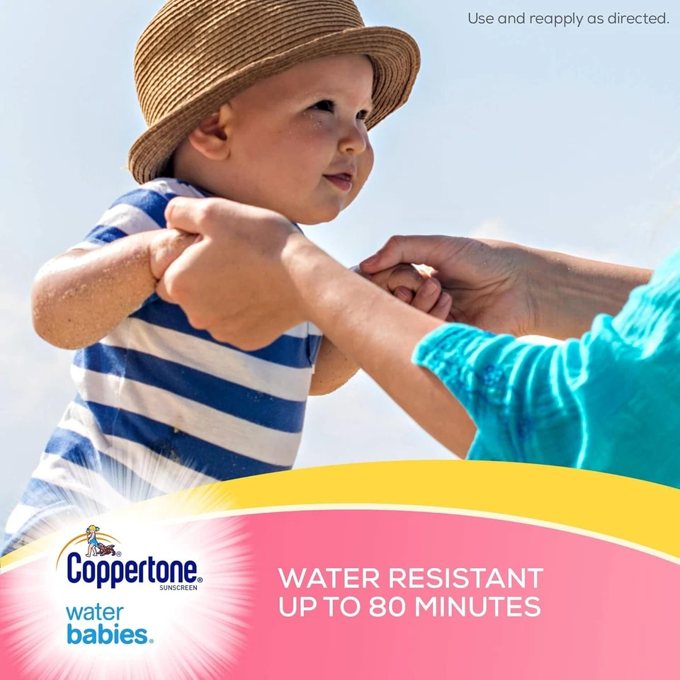Coppertone Water Babies 50SPF Water Resistant Sunscreen Spray LARGE 9.5oz CAN! - Image 2 of 2