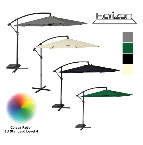 Horizon 3m Cantilever Garden Banana Parasol Sun Shade Patio Hanging Umbrella