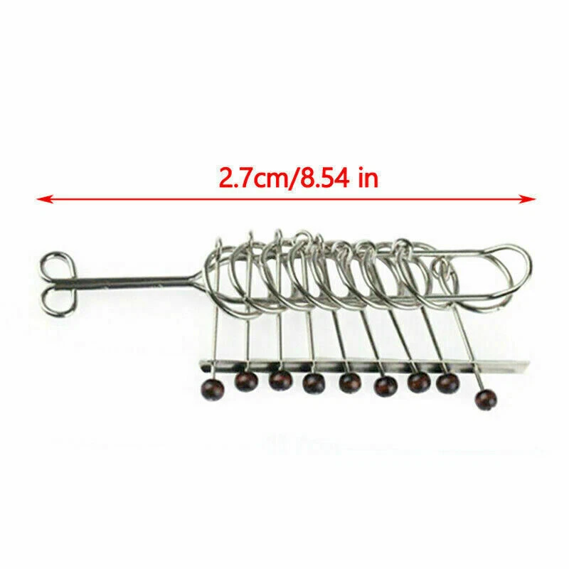 Traditional Denkaufgabe Classical Metal Chinese 9 Linked Rings Puzzle Toys - Bild 3 von 4