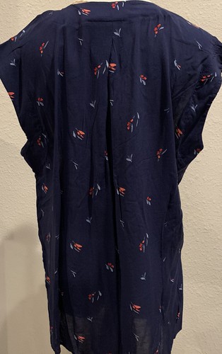 WOMENS SMALL UNIVERSAL THREAD LOOSE FIT BLOUSE NAVY BLUE NEW - Picture 8 of 10