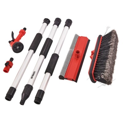 7 Pc Car Van Window Washing Cleaning Water Spray Gun Squeegee Telescopic Brush