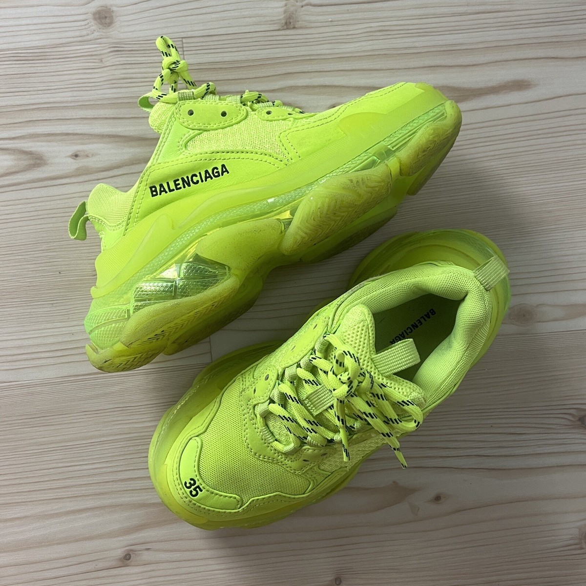 Balenciaga Triple S Clear Sole Yellow Women's Sneaker-Neon