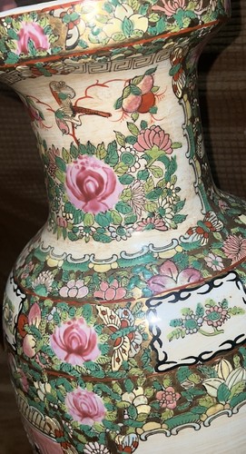 LARGE Antique Chinese Canton Famille Rose Medallion Porcelain Vase STUNNING - Picture 11 of 16