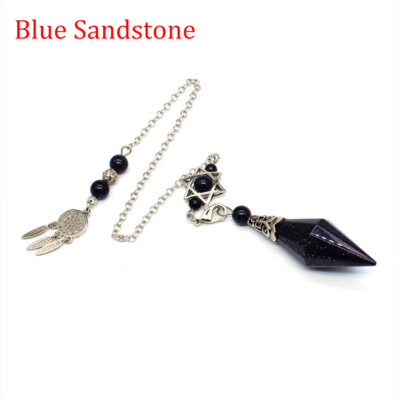 Crystal Point Prism Pendulum with Dream Catcher Merkaba Star for Dowsing Pendant