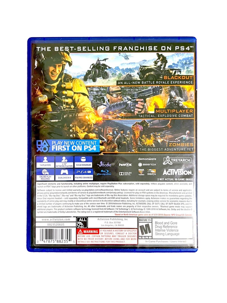 Call Of Duty Black Ops (Sony PlayStation 4, 2018) PS4