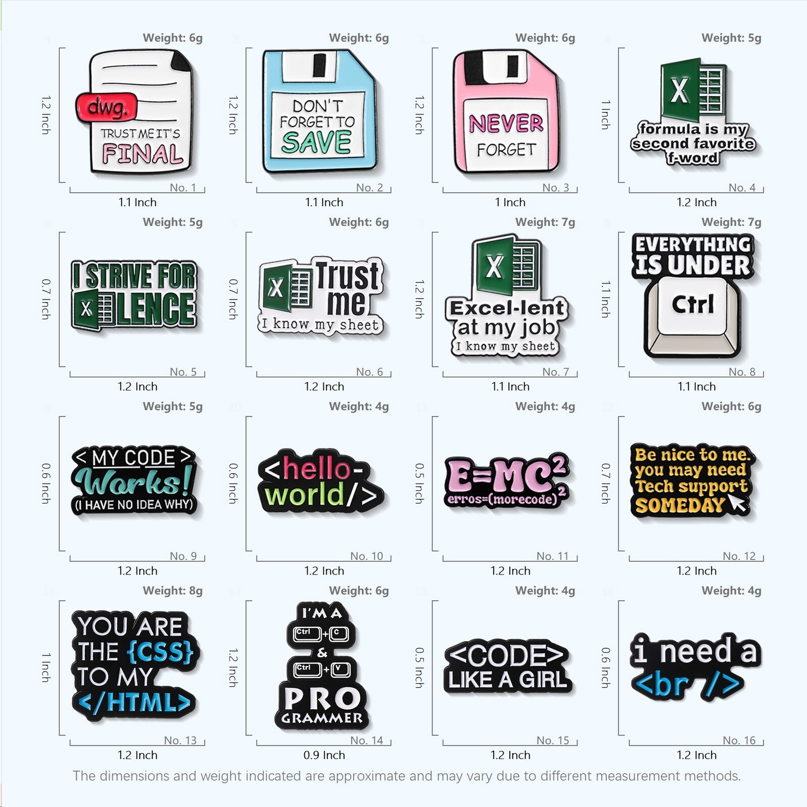 Code PC Sticky Notes Computer Message Enamel Lapel Pin Brooch Badge Gift Jewelry-image