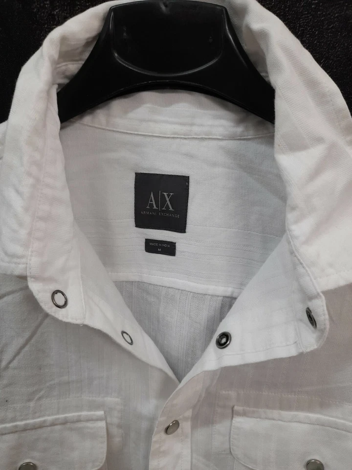 AX Armani exchange camicia shirt jacket tg M uomo jacket bianco cotone estiva - Immagine 3 di 4