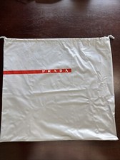 NEW Prada 14.5 x16 Dust Bag Shoes Handbag drawstring travel Red Prada Logo Vinyl
